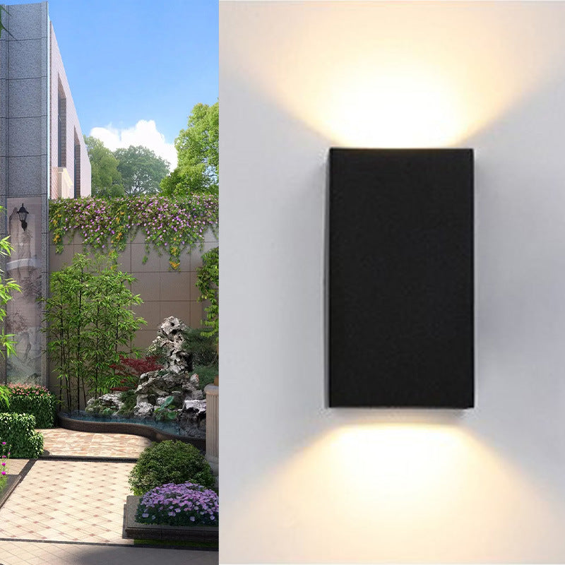 Moderner Minimalistischer Wasserdichter Rechteckiger Aluminium LED Außenwandleuchtenlampen Für Außenpatio | Karnz