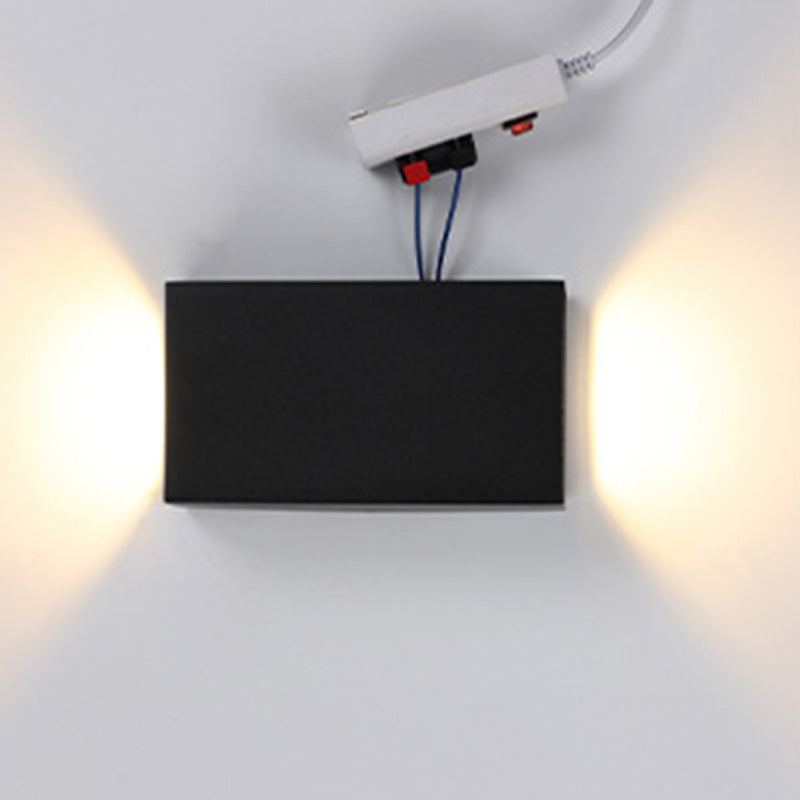 Moderner Minimalistischer Wasserdichter Rechteckiger Aluminium LED Außenwandleuchtenlampen Für Außenpatio | Karnz