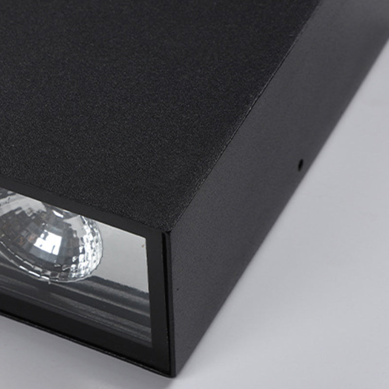 Moderner Minimalistischer Wasserdichter Rechteckiger Aluminium LED Außenwandleuchtenlampen Für Außenpatio | Karnz