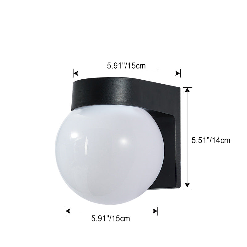 Moderne Einfachheit Wasserdichte Orb Polycarbonat Acryl 1-Licht Wand Scone Lampe Für Außenpatio | Karnz