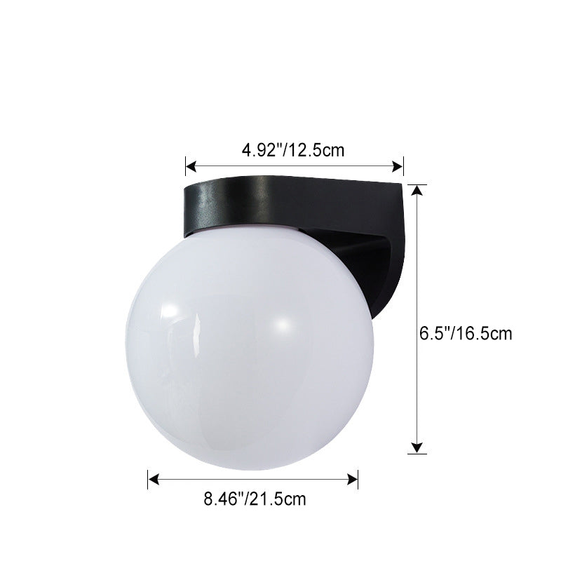 Moderne Einfachheit Wasserdichte Orb Polycarbonat Acryl 1-Licht Wand Scone Lampe Für Außenpatio | Karnz
