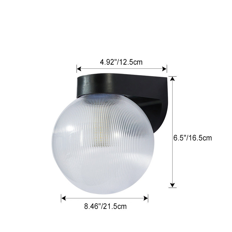 Moderne Einfachheit Wasserdichte Orb Polycarbonat Acryl 1-Licht Wand Scone Lampe Für Außenpatio | Karnz
