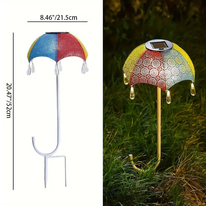 Moderne Art Deco Solar wasserdichte Regenschirm Eisen LED Erdstecker Außenleuchte für Garten | Karnz