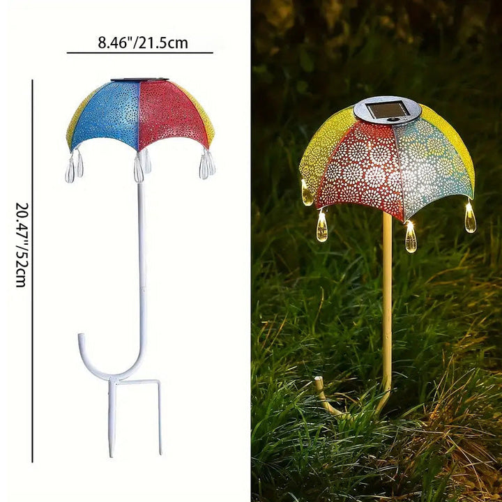 Moderne Art Deco Solar wasserdichte Regenschirm Eisen LED Erdstecker Außenleuchte für Garten | Karnz