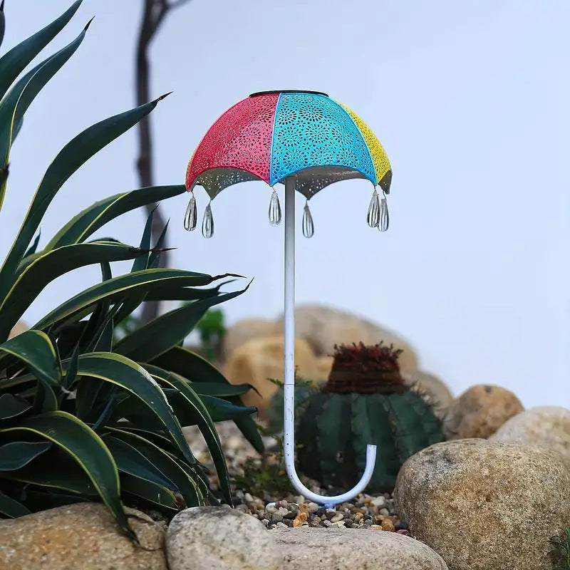 Moderne Art Deco Solar wasserdichte Regenschirm Eisen LED Erdstecker Außenleuchte für Garten | Karnz