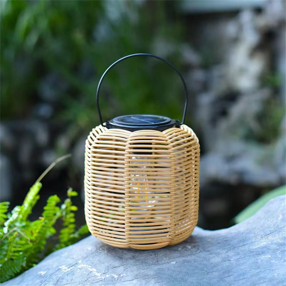 Moderne Art Deco Solar Wasserdichte Zylindernlaterne Hohlraum Kunststoff Eisen LED Außenlicht für Garten | Karnz