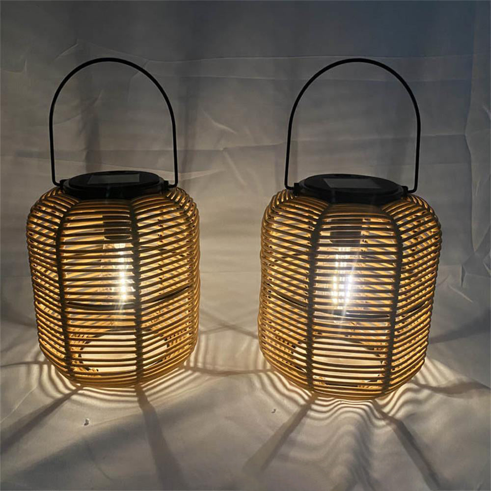 Moderne Art Deco Solar Wasserdichte Zylindernlaterne Hohlraum Kunststoff Eisen LED Außenlicht für Garten | Karnz