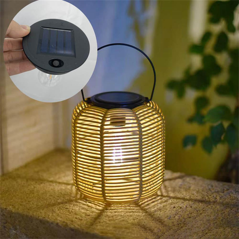 Moderne Art Deco Solar Wasserdichte Zylindernlaterne Hohlraum Kunststoff Eisen LED Außenlicht für Garten | Karnz