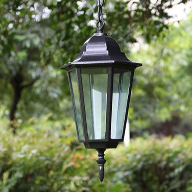 Traditionelle Vintage Wasserdichte Hexagonale Aluminium Acryl 1-Licht Pendelleuchte Für Außenpatio | Karnz