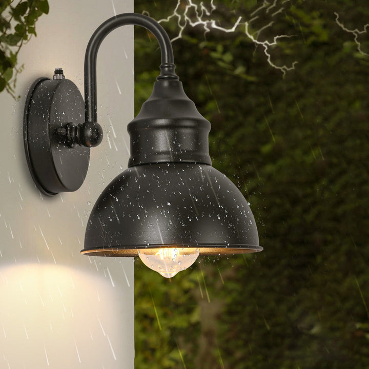 Moderner Minimalistischer Outdoor Wasserdichter Runder Gebogener Pfosten Eisen Schattierung 1-Licht Wandleuchte Lampe Für Garten | Karnz