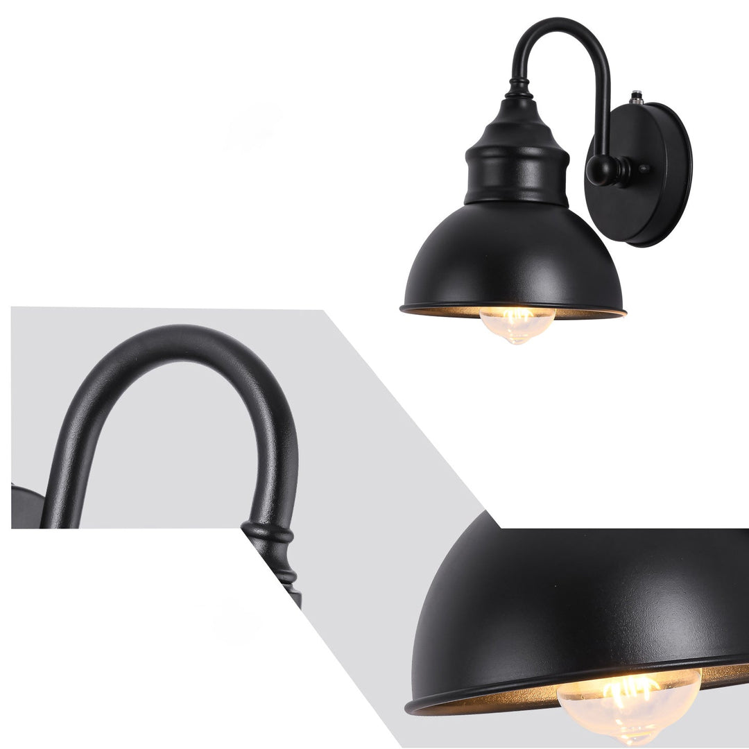 Moderner Minimalistischer Outdoor Wasserdichter Runder Gebogener Pfosten Eisen Schattierung 1-Licht Wandleuchte Lampe Für Garten | Karnz