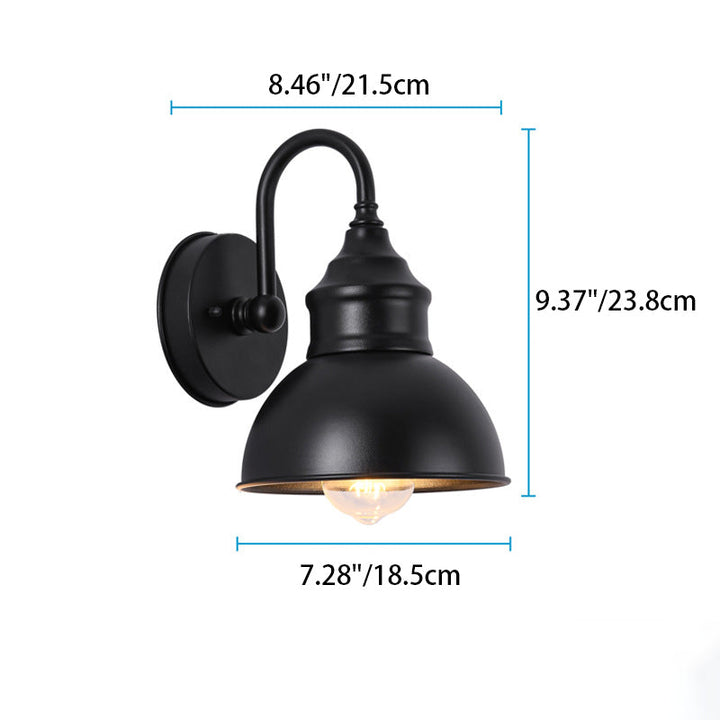 Moderner Minimalistischer Outdoor Wasserdichter Runder Gebogener Pfosten Eisen Schattierung 1-Licht Wandleuchte Lampe Für Garten | Karnz