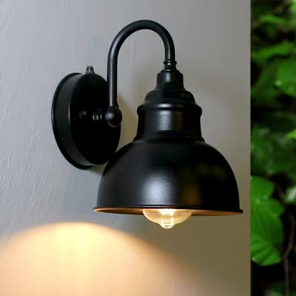 Moderner Minimalistischer Outdoor Wasserdichter Runder Gebogener Pfosten Eisen Schattierung 1-Licht Wandleuchte Lampe Für Garten | Karnz