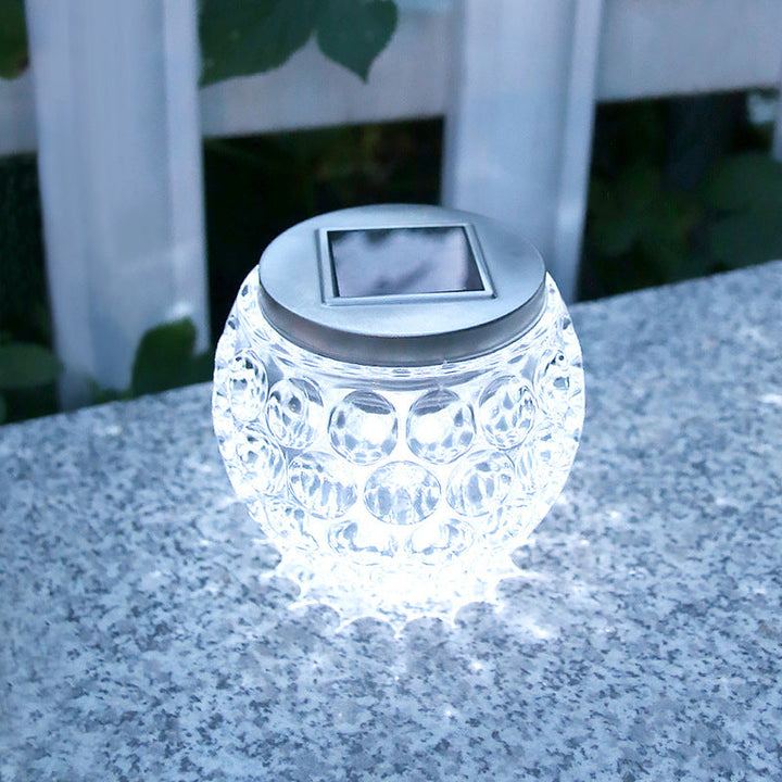 Moderne Art Deco Solar Glass Jar Voller Sterne ABS Edelstahl LED Außenlichter Für Garten | Karnz