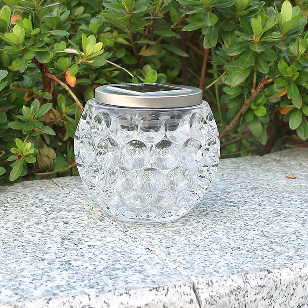 Moderne Art Deco Solar Glass Jar Voller Sterne ABS Edelstahl LED Außenlichter Für Garten | Karnz