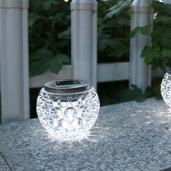 Moderne Art Deco Solar Glass Jar Voller Sterne ABS Edelstahl LED Außenlichter Für Garten | Karnz