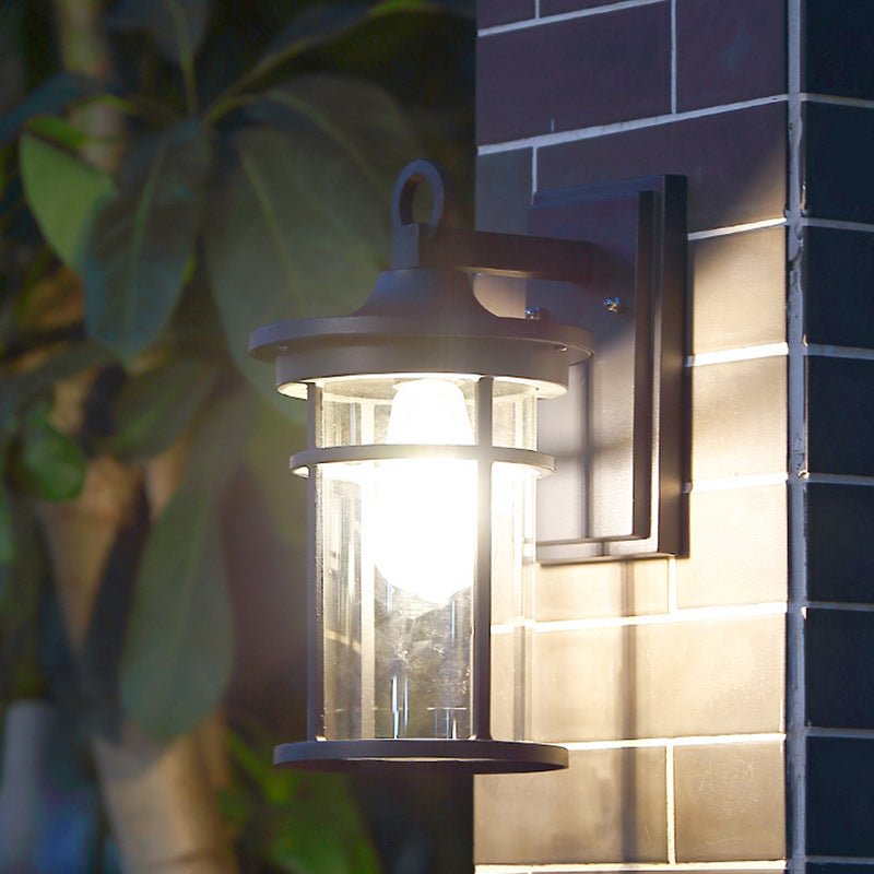 Zeitgenössische Industriedesign Säulen Aluminium Glas 1-Lampen Wandleuchte für Garten | Karnz