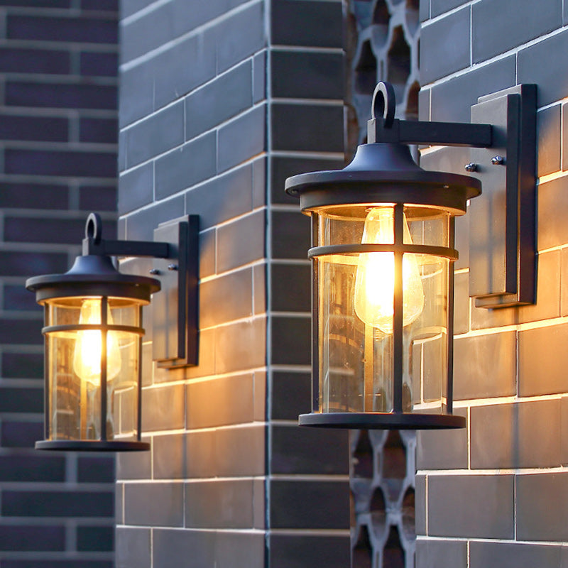 Zeitgenössische Industriedesign Säulen Aluminium Glas 1-Lampen Wandleuchte für Garten | Karnz