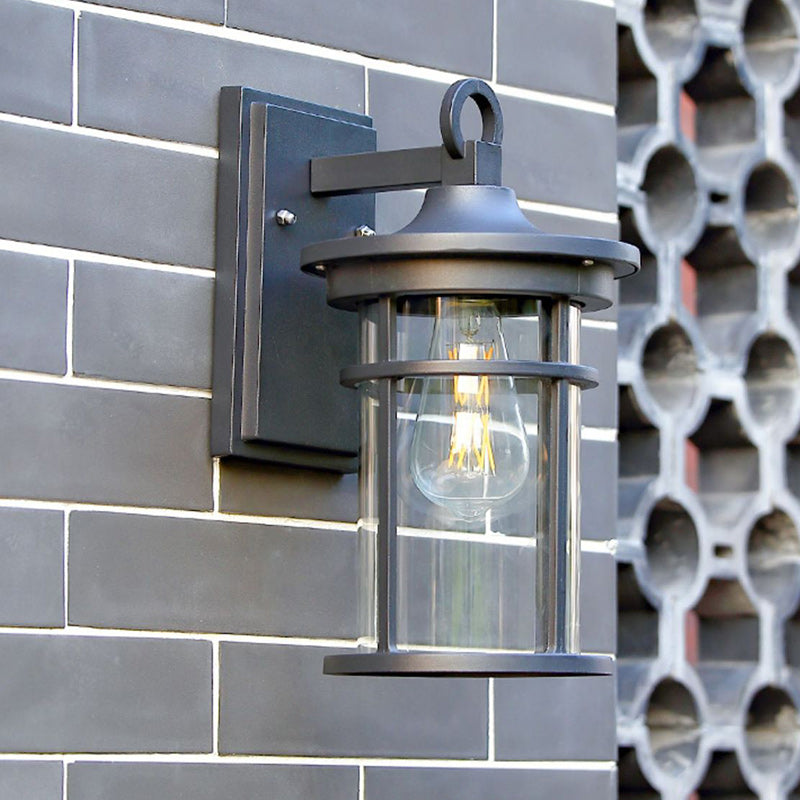 Zeitgenössische Industriedesign Säulen Aluminium Glas 1-Lampen Wandleuchte für Garten | Karnz