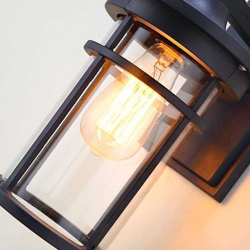 Zeitgenössische Industriedesign Säulen Aluminium Glas 1-Lampen Wandleuchte für Garten | Karnz