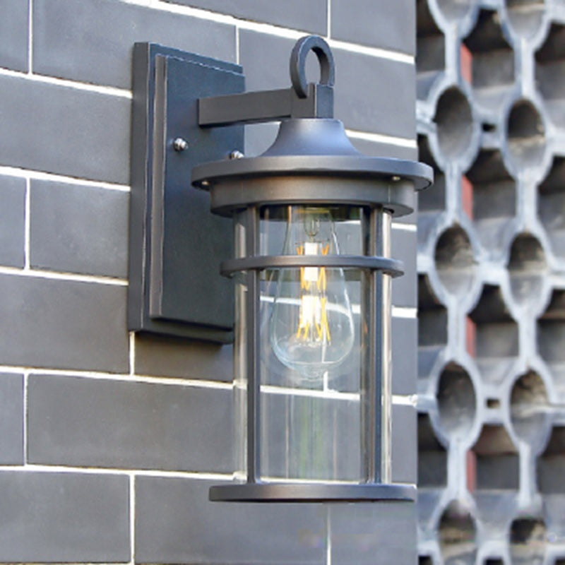 Zeitgenössische Industriedesign Säulen Aluminium Glas 1-Lampen Wandleuchte für Garten | Karnz