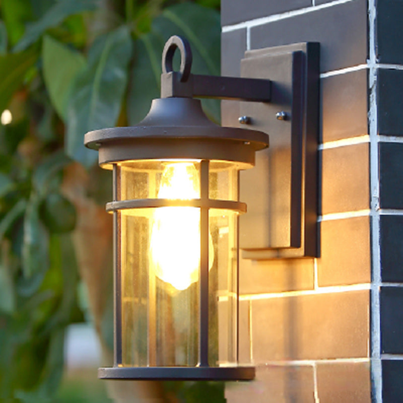 Zeitgenössische Industriedesign Säulen Aluminium Glas 1-Lampen Wandleuchte für Garten | Karnz