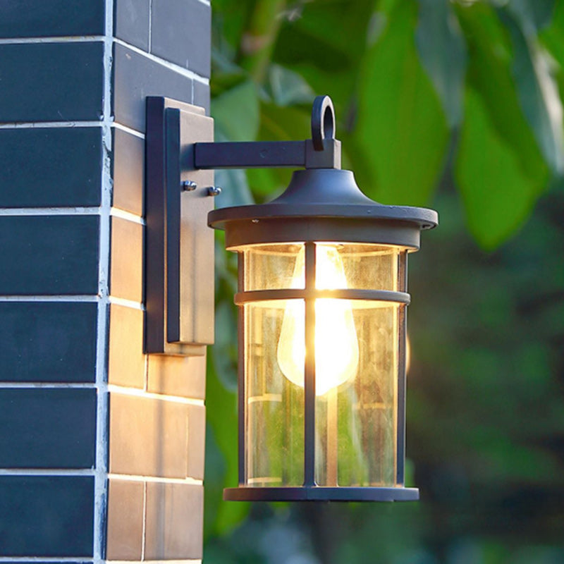 Zeitgenössische Industriedesign Säulen Aluminium Glas 1-Lampen Wandleuchte für Garten | Karnz