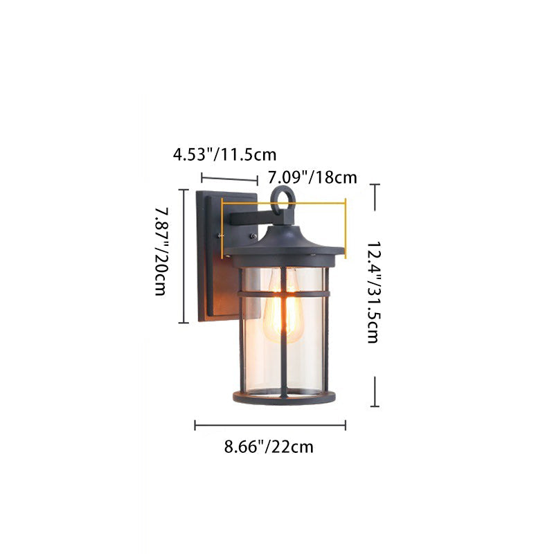 Zeitgenössische Industriedesign Säulen Aluminium Glas 1-Lampen Wandleuchte für Garten | Karnz