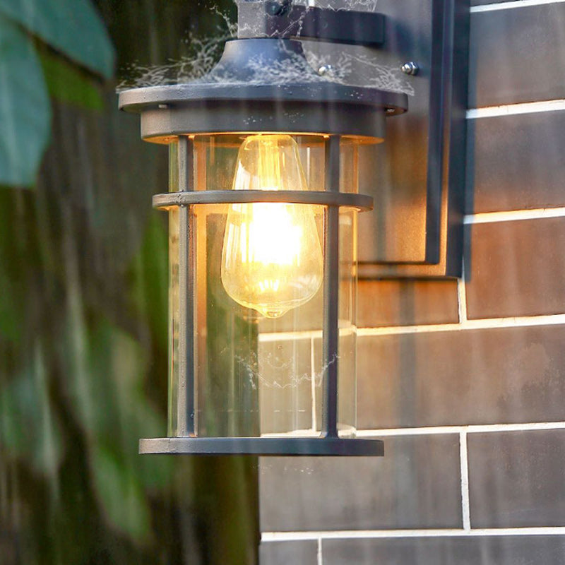 Zeitgenössische Industriedesign Säulen Aluminium Glas 1-Lampen Wandleuchte für Garten | Karnz