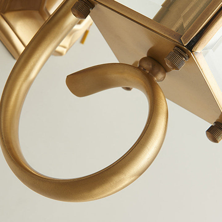 Traditionelle europäische Trapez Kupfer Glas 1-Licht Wandleuchte Lampe für Garten | Karnz