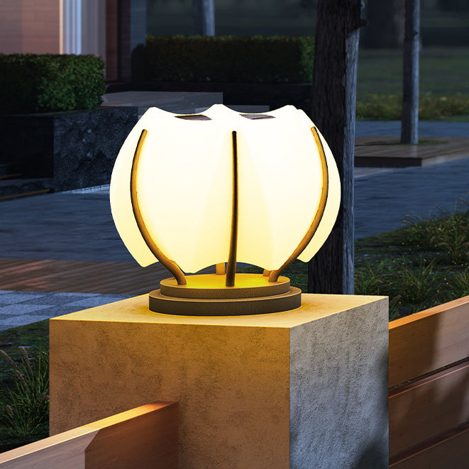 Zeitgenössische kreative Blumen Eisen Plastik LED Pfosten Kopf Licht für Garten | Karnz