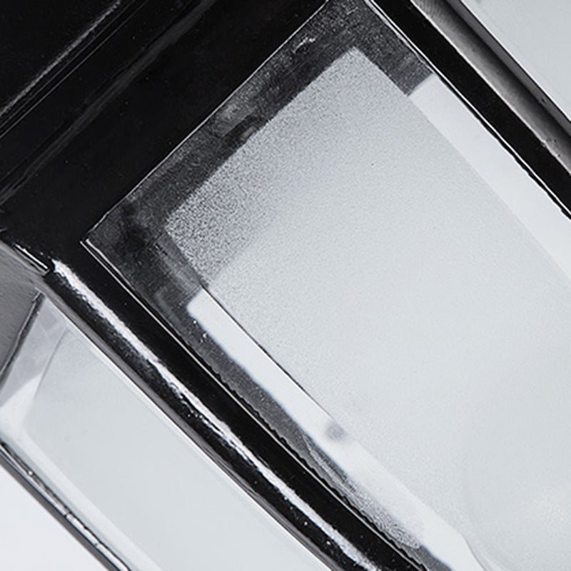Zeitgenössische Retro Wasserdichte Sechseckige Käfig Aluminium Mattiertes Klarglas 1-Licht Wandlampe Für Außenpatio | Karnz
