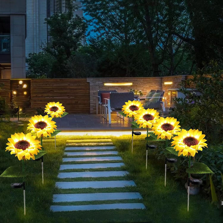 Zeitgenössische kreative künstliche Blume LED Solar wasserdicht Rasen Einstecklicht für Außenbereich Terrasse | Karnz