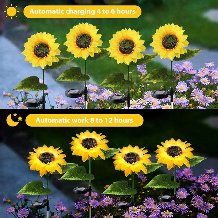 Zeitgenössische kreative künstliche Blume LED Solar wasserdicht Rasen Einstecklicht für Außenbereich Terrasse | Karnz