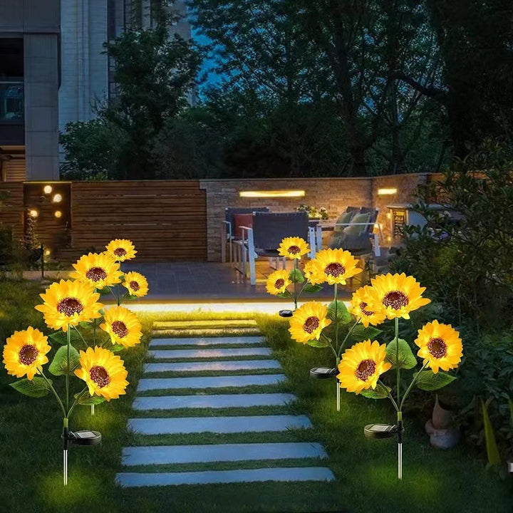 Zeitgenössische kreative künstliche Blume LED Solar wasserdicht Rasen Einstecklicht für Außenbereich Terrasse | Karnz
