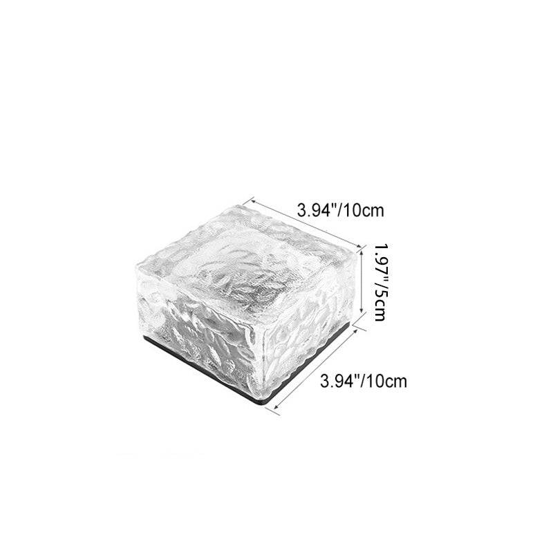 Modern Minimalist Solar Waterproof ABS Clear Glass Ice Cube Brick LED Outdoor Landscape Light Für Garten | Karnz