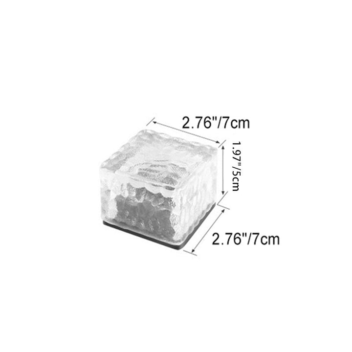 Modern Minimalist Solar Waterproof ABS Clear Glass Ice Cube Brick LED Outdoor Landscape Light Für Garten | Karnz