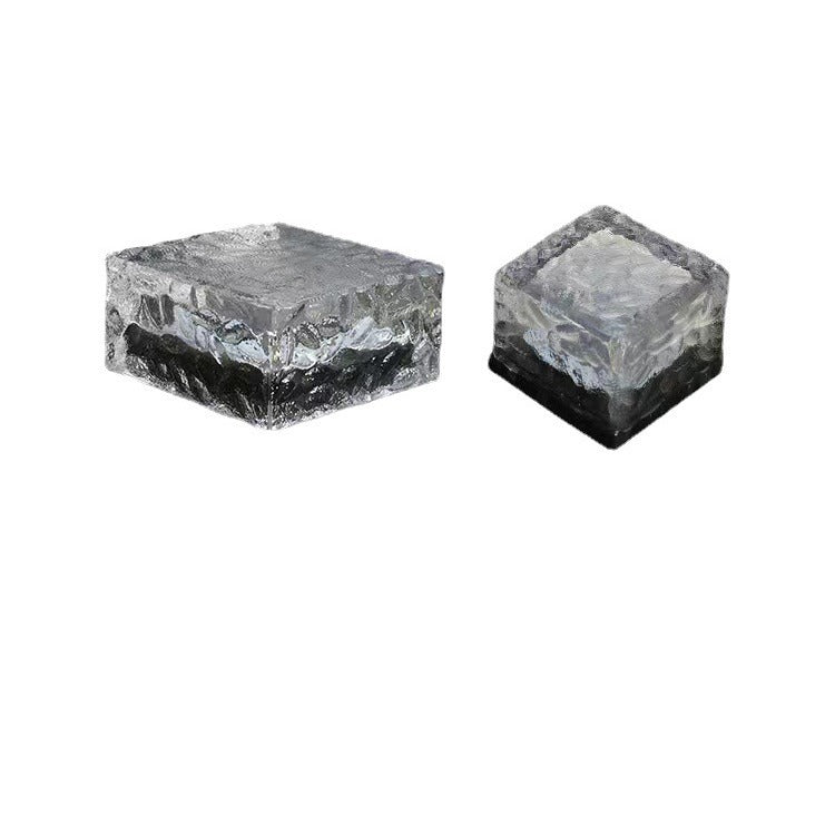 Modern Minimalist Solar Waterproof ABS Clear Glass Ice Cube Brick LED Outdoor Landscape Light Für Garten | Karnz