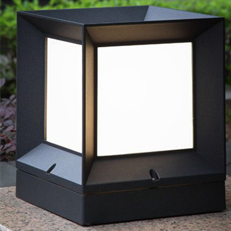 Wasserdichte, quadratische 1-flammige Gartenleuchte aus Aluminium und Acryl