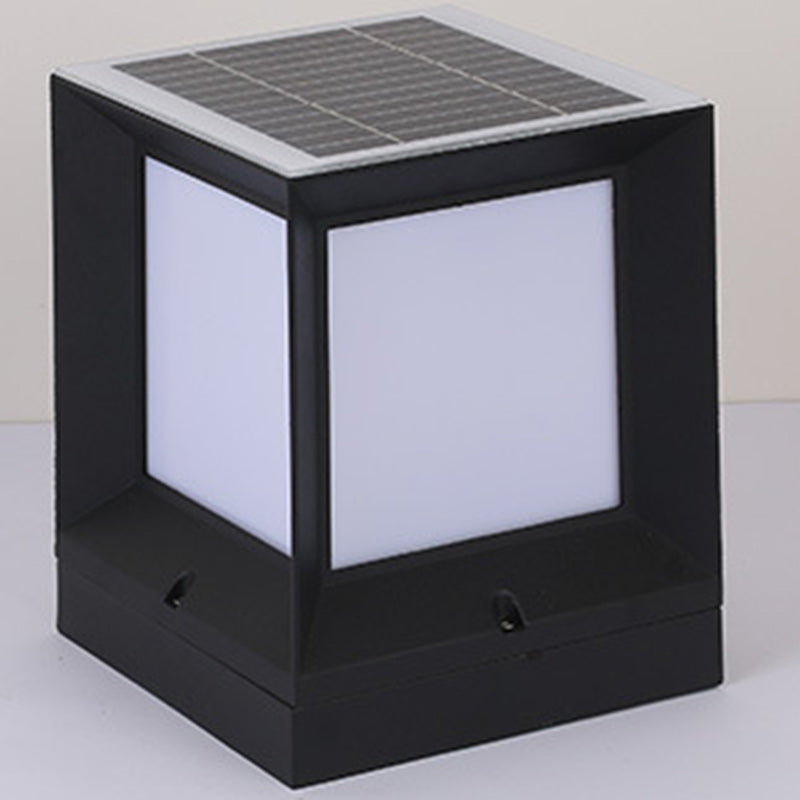 Moderner Minimalistischer Solar-Wasserdichter Quadratförmiger Aluminium-Acryl-LED-Außen-Straßenlaterne Für Garten | Karnz