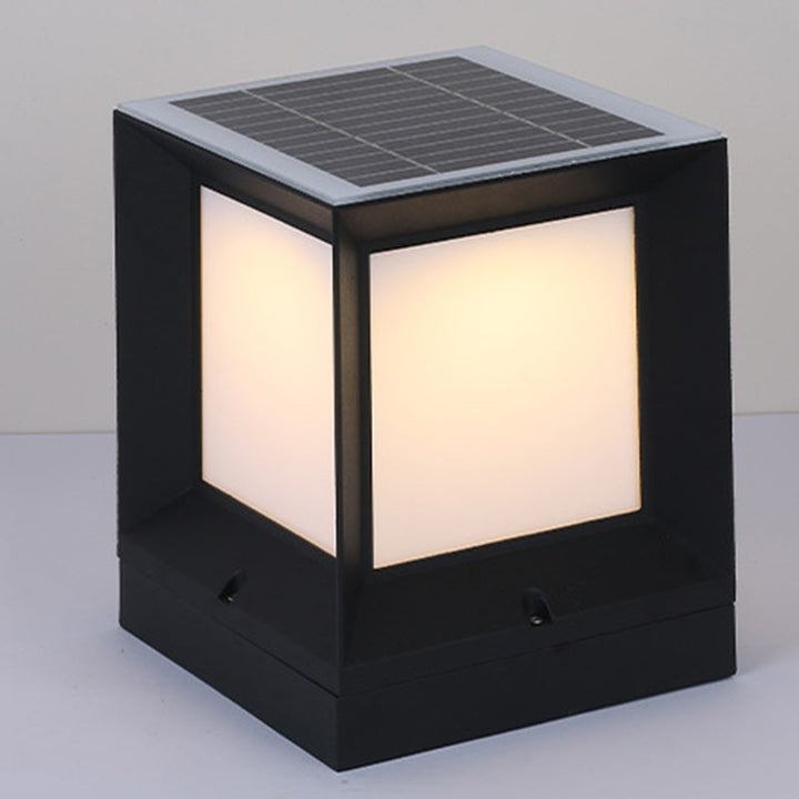 Moderner Minimalistischer Solar-Wasserdichter Quadratförmiger Aluminium-Acryl-LED-Außen-Straßenlaterne Für Garten | Karnz
