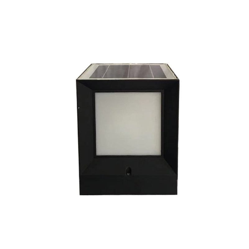 Moderner Minimalistischer Solar-Wasserdichter Quadratförmiger Aluminium-Acryl-LED-Außen-Straßenlaterne Für Garten | Karnz