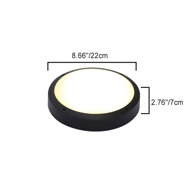 Modern Minimalist Wasserdicht Rund Aluminium Acryl LED Außen Deckenleuchte Für Garten | Karnz