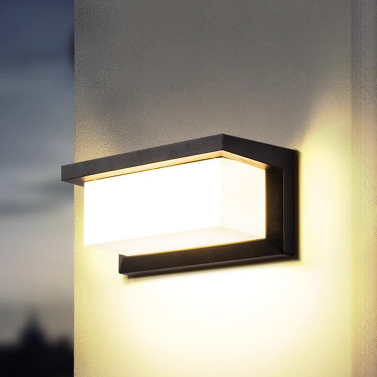 Rechteckige, wasserdichte LED-Wandleuchte aus Aluminium für die Terrasse