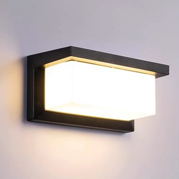 Rechteckige, wasserdichte LED-Wandleuchte aus Aluminium für die Terrasse