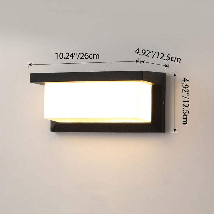 Rechteckige, wasserdichte LED-Wandleuchte aus Aluminium für die Terrasse