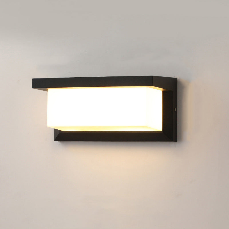 Rechteckige, wasserdichte LED-Wandleuchte aus Aluminium für die Terrasse