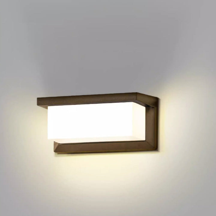 Rechteckige, wasserdichte LED-Wandleuchte aus Aluminium für die Terrasse