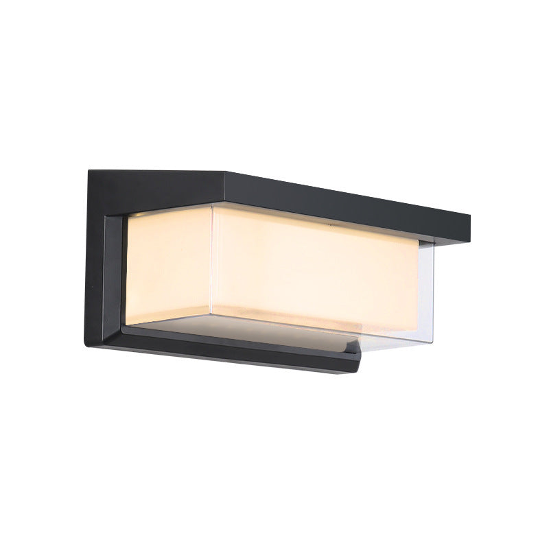 Rechteckige, wasserdichte LED-Wandleuchte aus Aluminium für die Terrasse