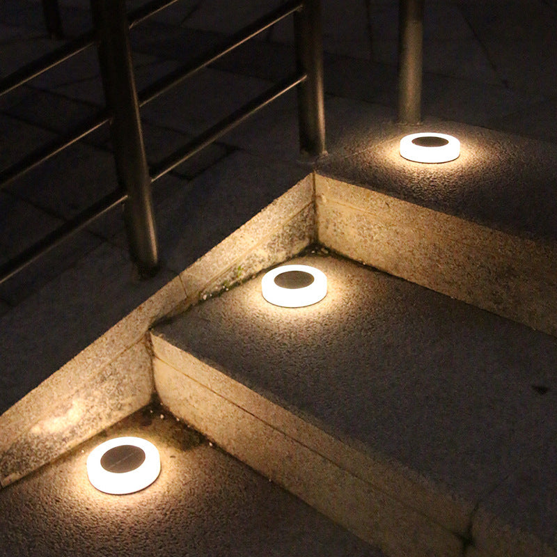 Modern minimalist solar wasserdicht runder Zylinder Kunststoff ABS LED Bodensteckdose Landschaftslicht für den Garten | Karnz